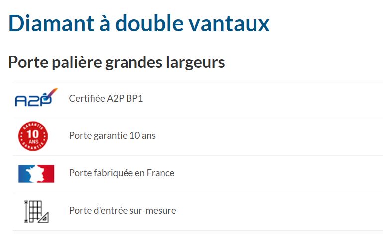 Diamant Double Vantaux